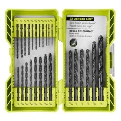 RYOBI 25 PC. Round Shank Black Oxide Drill Bit Set