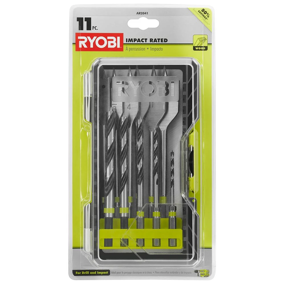 RYOBI 11 PC. Hex Shank Woodboring Drill Bit Set 1 RYOBI 11 PC. Hex Shank Woodboring Drill Bit Set