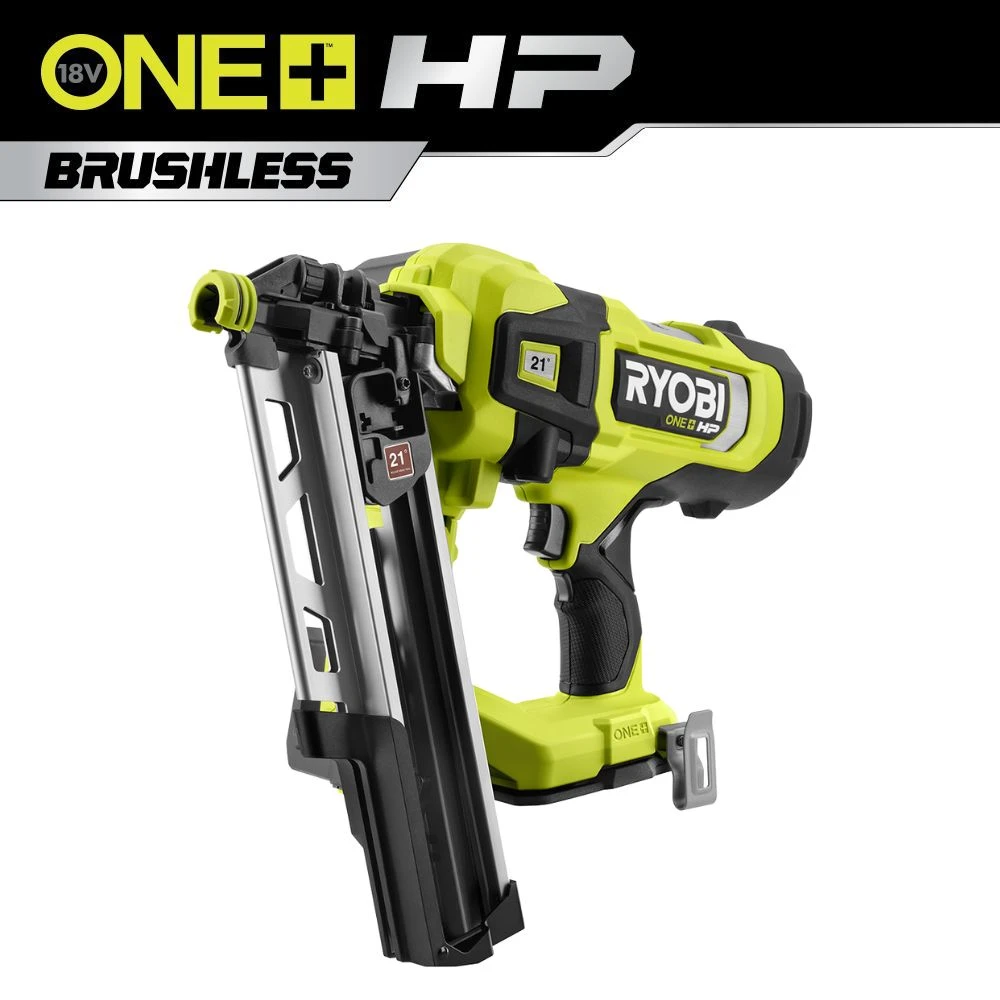 RYOBI 18V ONE+ HP Brushless AirStrike 21 Degree Framing Nailer 1 RYOBI 18V ONE+ HP Brushless AirStrike 21 Degree Framing Nailer