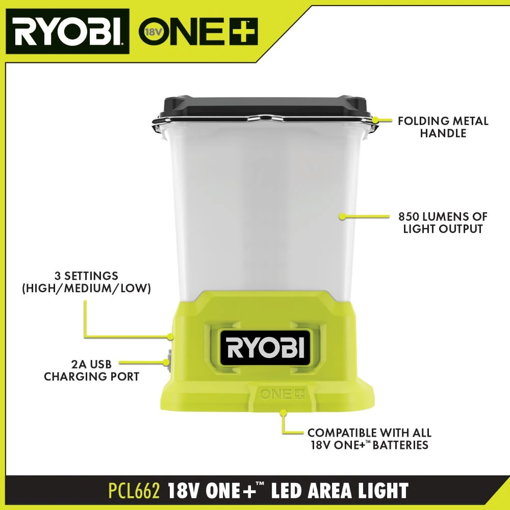 RYOBI 18V ONE+ LED Area Light 2 RYOBI 18V ONE+ LED Area Light - Image 2