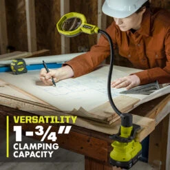 RYOBI 18V ONE+ Magnifying Clamp Light -Tool Series Store PCL664B 03