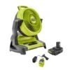 RYOBI 18V ONE+ WHISPER SERIES 7.5" Bucket Top Misting Fan Kit