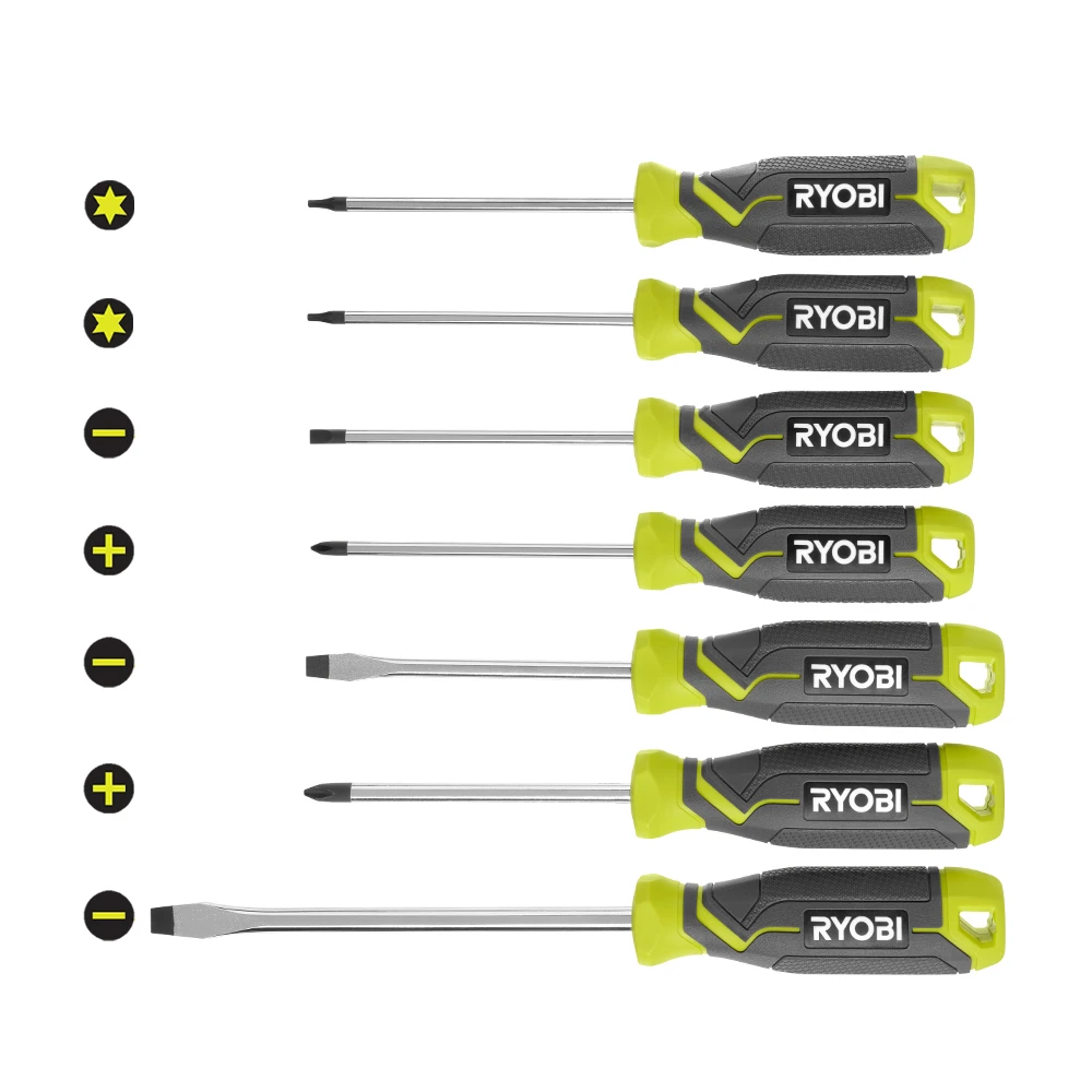 RYOBI 7-Piece Screwdriver Set 1 RYOBI 7-Piece Screwdriver Set