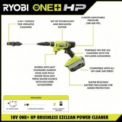 RYOBI 18V ONE+ HP Brushless EZClean Power Cleaner Kit -Tool Series Store RY121860KVNM 04