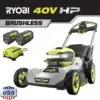 RYOBI 40V HP Brushless 21" Dual-Blade SMART TREK Self-Propelled Mower Kit