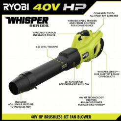 RYOBI 40V HP Brushless WHISPER SERIES Blower Kit -Tool Series Store RY404140VNM 05