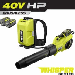 RYOBI 40V HP Brushless WHISPER SERIES Blower And Backpack Battery Kit