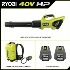 RYOBI 40V HP Brushless WHISPER SERIES Blower And Backpack Battery Kit -Tool Series Store RY404180VNM 05